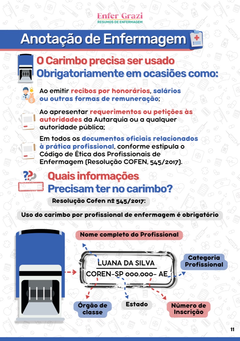 Uso do carimbo e o que exige a Resolução Cofen 545/2017