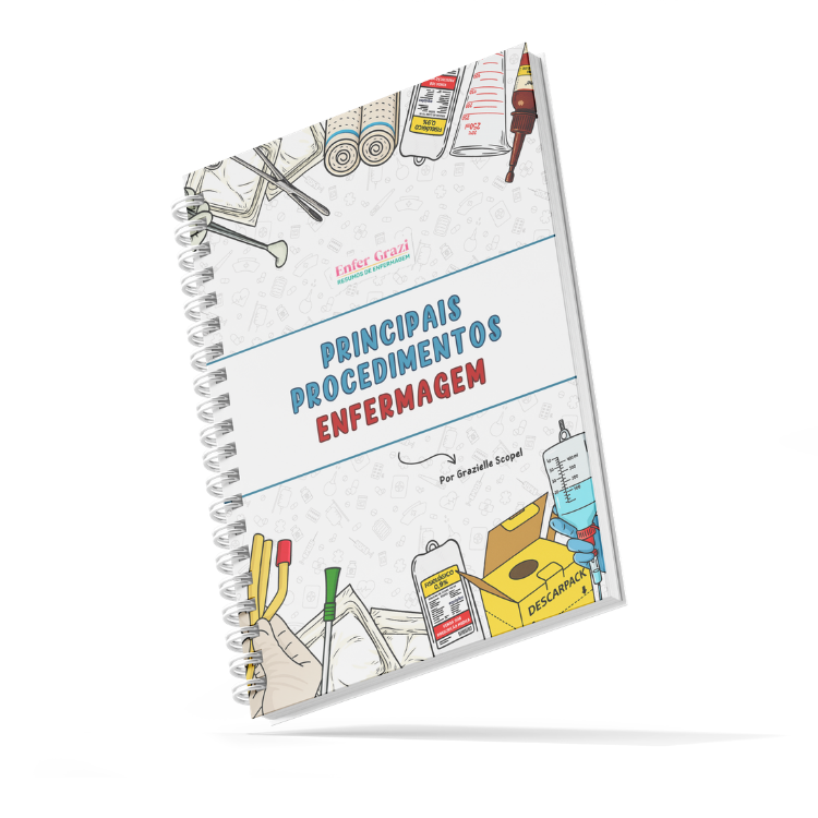 Principais Procedimentos em Enfermagem, caderno físico com espiral