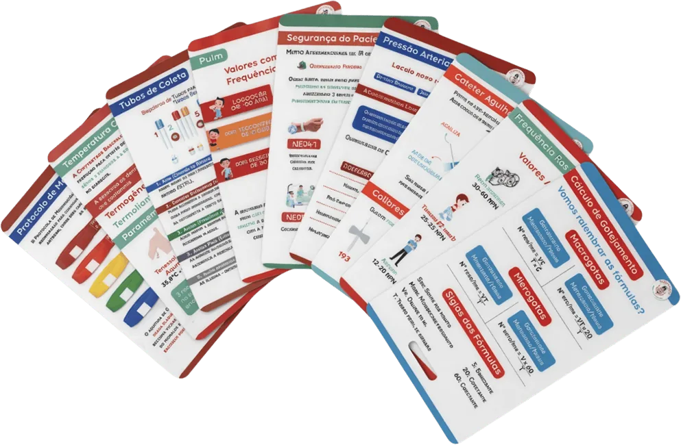 9 cards EnferCards Técnicos abertos